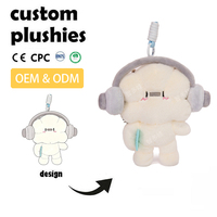 Porte-clés personnalisé en peluche douce, mascotte d'entreprise, OEM ODM, ornement en peluche personnalisé, peluche courte et douce avec couleur Pantone