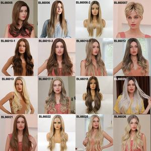 Peluca de cabello sintético para mujeres negras, postizo rizado profundo con malla frontal, pelo sintético ondulado con rizos profundos - Product Image 5