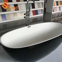 Baignoire blanche en pierre artificielle à Surface solide, baignoire autoportante pour salle de bain