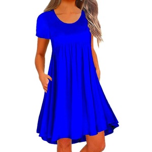 2025 nuovo arrivo <span class=keywords><strong>abbigliamento</strong></span> donna <span class=keywords><strong>taglie</strong></span> <span class=keywords><strong>forti</strong></span> <span class=keywords><strong>Casual</strong></span> abiti a maniche corte con o-collo a tinta unita alla moda - Product Image 6