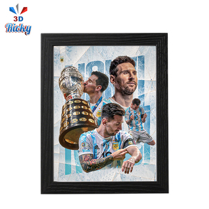 Poster 3D con 3000 design di calciatori famosi, decorazione da parete per appassionati di sport, poster lenticolare 3D con stelle del calcio mondiale. - Product Image 1