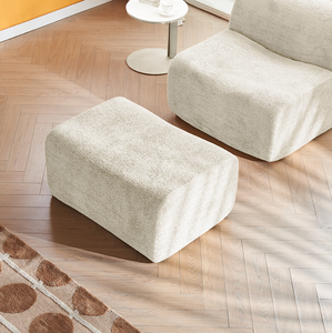 Comfortable Convertible <b>Single</b> Foam Compression Sofa Chair with Footrest + Pillow-Space-Saving Apartment & Hotel Use Fabric Set - Product Image 2