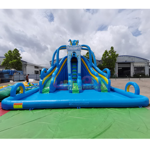 Toboggan gonflable giant octopus ocean park dual racing lanes inflatable water <b>slide</b> with splash <b>pool</b> - Product Image 2