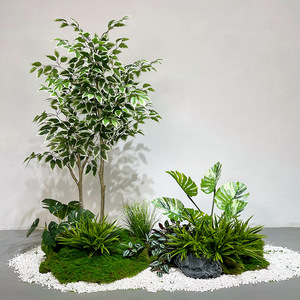 Árvores artificiais realistas do fabricante com folhas caindo barato casamento decoração interior paisagem real toque plantas - Product Image 1