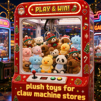Vente en gros de jouets en peluche pour machines à griffes d'arcade, animaux en peluche pour jeux de rédemption, divertissement familial et fournisseurs d'événements