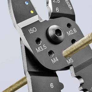 Alicates de crimpado Knipex de acero industrial con acabado de óxido negro, crimpadores de cables de entrada frontal y lateral - Product Image 1