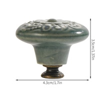 Boutons de cuisine en céramique à relief floral poignées Vintage rond monotrou pour commode chambre tiroir placard placard