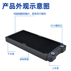 Yingbo Water-Cooled Radiator 29mm Copper 678g Net Weight For Computer <b>Cooling</b> <b>Systems</b> - Product Image 2