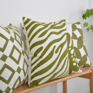 Fundas de cojín bordadas para sofá, almohada decorativa de tela nórdica de algodón <span class=keywords><strong>verde</strong></span> - Product Image 2