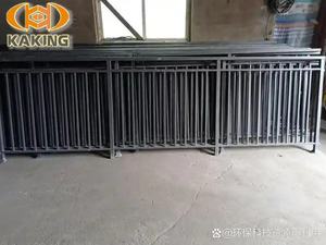 4x6 piedi barra rotonda nera scherma fattoria prefabbricata lancia in alluminio estrusione porta scorrevole cancello e pannelli recinzione battente Post - Product Image 6