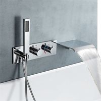 Ensemble de robinetterie de baignoire cascade murale Roman avec douchette intégrée