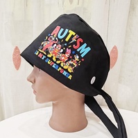 Casquettes d'infirmière mignonnes doublées de satin, personnalisables, unisexes, pour le nettoyage et le travail, chapeau chirurgical à motif de personnage de dessin animé pour infirmières et médecins