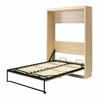 Lit Escamotable Motorisé Intelligent Queen Size, Panneau de Bois Personnalisable, Automatique, Mural, Gain de Place, Pliant et Caché