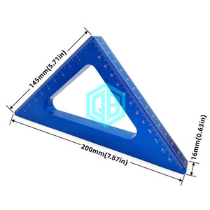 Règle d'angle en aluminium à 45 degrés, triangle impérial, <span class=keywords><strong>équerre</strong></span> <span class=keywords><strong>de</strong></span> <span class=keywords><strong>menuisier</strong></span>, outils <span class=keywords><strong>de</strong></span> mesure du bois, OEM personnalisable - Product Image 2