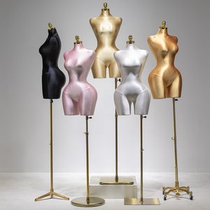 Mannequin demi-corps en mousse doré, <span class=keywords><strong>grande</strong></span> <span class=keywords><strong>taille</strong></span>, pour femmes aux courbes généreuses (BBL), style européen-américain, avec poitrine et fessiers volumineux, pour présentation de vêtements - Product Image 2