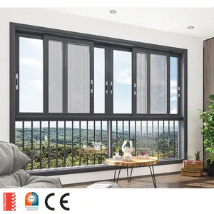 Modern design customized Soundproof Double Glazed Aluminum Windows Horizontal Sliding Window Cheap Price