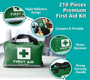 Ensemble de 210 pièces trousse de premiers soins rouge premiers soins pour véhicule de voyage trousse d'aide au camping en plein air - Product Image 3