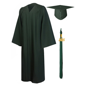 Batas de verano Unisex personalizadas de fábrica, vestido y gorra de graduación de tela mate roja para estudiantes de secundaria, solteros universitarios, adultos - Product Image 4