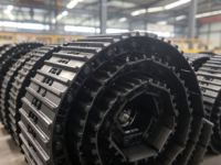Chaussures de chenille de rechange en acier forgé pour excavatrice, patins de chenille, pièces de train de roulement compatibles Komatsu, Hitachi, Kobelco, Volvo, ZOOMLION, Kubota