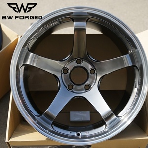 Jante en alliage forgée monobloc 2 pièces <span class=keywords><strong>5</strong></span> branches polie à lèvre profonde pour voiture de course 16-20 pouces 5x120 5x112 6x139.7 pour GTR - Product Image 2