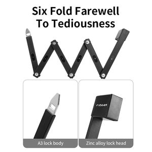 एंटी-चोरी पोर्टेबल साइकिल फोल्डिंग लॉक, कुंजी वाटरप्रूफ सुरक्षा साइकिल लॉक - Product Image 4