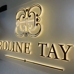 Biển hiệu chữ cái logo tùy chỉnh cắt laser <span class=keywords><strong>acrylic</strong></span>, biển hiệu văn phòng, biển hiệu tòa nhà, biển hiệu logo tiệm làm đẹp, biển hiệu tường, chữ cái có đèn nền LED - Product Image 3