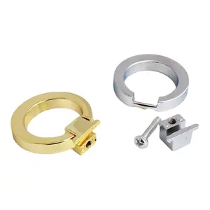 High-end drawer pull ring handle cabinet single hole zinc alloy solid round hardware accessories
