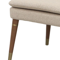 Chaise de salle à manger en bois de plage avec pieds en acier inoxydable 304, rembourrée en tissu éponge haute densité, pour restaurant