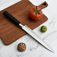 Ensemble de 3 couteaux de chef faits à la main en acier inoxydable avec revêtement antiadhésif, support en acrylique, bleu titane, anti-rouille, tranchants, ambidextres