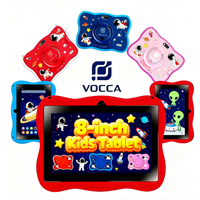 New 8-Inch HD Kids Tablet Android 15 Capacitive Touch Quadcore Processor 8GB+256GB Wi-Fi 5G Silicone Case Educational
