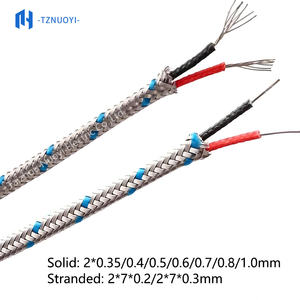 Fil de thermocouple de précision en acier inoxydable blindé haute température, tressé en fibre de verre, type K, fil de compensation pour <span class=keywords><strong>l</strong></span>'alimentation - Product Image 2