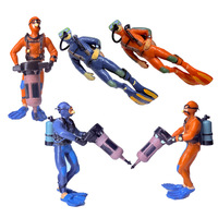 Figurine de plongeur de simulation miniature pour exploration et relevé sous-marin, figurine de scène de plongeur, ornement décoratif, jouet statique, ornements