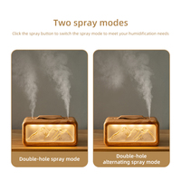 Humidificateur électrique à double pulvérisation 3D Simulation Montagne enneigée 600ML Super Silencieux USB Domestique avec Veilleuse