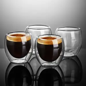 Logo bedrucktes Glas Türkischer Kaffee und Espresso tasse und Untertasse