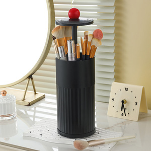 Portaescobillas organizador a prueba de polvo de gran capacidad para encimera de baño de escritorio de tocador - Product Image 1