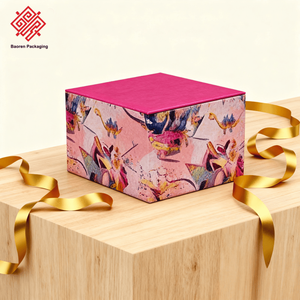 Baoren Luxe Ajoutez Votre Propre Logo Rose Orange Fleur Pliable Rigide Magnétique Boîtes En Papier Emballage Bijoux Pliant Boîte Cadeau Magnétique - Product Image 6