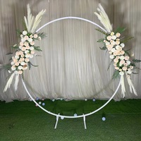 Nouvelle Arche Circulaire Métallique Réglable et Durable à Poteau Unique pour Décoration Florale de Porte Extérieure de Mariage