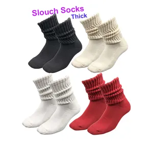 Black White Soild Color Long Socks Women Over Knee Thigh High
