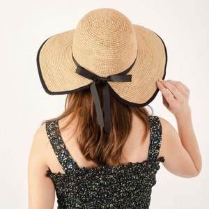 Spring Summer Women Lady Straw Sun Hat Hand <b>Hook</b> Crochet Beach Travel Sunscreen Bucket Hat - Product Image 4