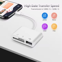 Convertisseur hub multi-ports 3 en 1 Type-c/Mirco USB vers USB A OTG Adaptateur TF SD lecteur de carte mémoire pour ordinateur portable