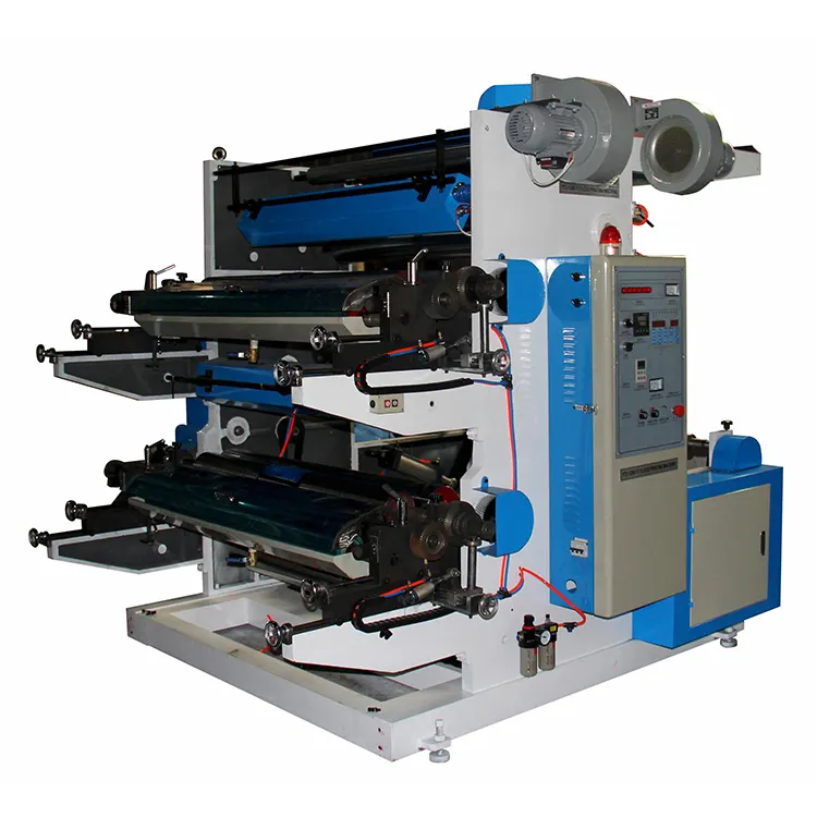 Hot Sale 2 4 6 Colors Roll To Roll Plastic Film Bag Stack Type Flexo Flexographic Printing Press Machine