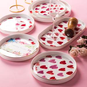 Vajilla de <span class=keywords><strong>porcelana</strong></span> con forma de corazón para el Día de San Valentín, <span class=keywords><strong>platos</strong></span> de cerámica con forma de corazón, venta al por mayor en línea - Product Image 2