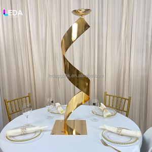 ขาตั้งดอกไม้งานแต่งงานรูปตัว S แบบเรียบหรู ขนาด 80 ซม. สีทอง สำหรับงานแต่งงาน - Product Image 4