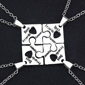 Nouveau collier pendentif puzzle carré à la mode meilleurs amis collier breloque pour femmes hommes bijoux cadeaux CL623 - Product Image 6