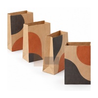 Sacs en papier kraft SOS à fond carré et ouvert sans poignées pour boulangerie, commande en gros personnalisée, emballage imprimé sur mesure