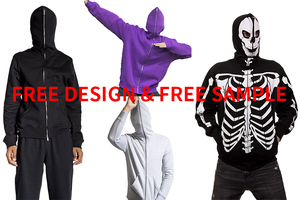 Sudadera con capucha y cremallera personalizada con bordado 3D, gráfico, de algodón grueso, estilo urbano, vintage, lavado ácido, ecológica, para hombre - Product Image 6