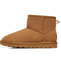 Bottes de neige Bottes courtes pour femmes en cuir et fourrure All-match Ladies Cotton Shoes Plus Velvet Thickened Cowhide Boots