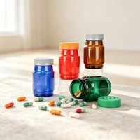 Bouteille de complément alimentaire en PET avec bouchon à clapet, conteneur vide pour pilules, capsules de vitamines, emballage de médicaments