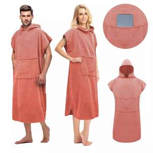 Poncho de plage à manches longues de haute qualité, serviette de bain en coton pour adultes, surf - Product Image 4