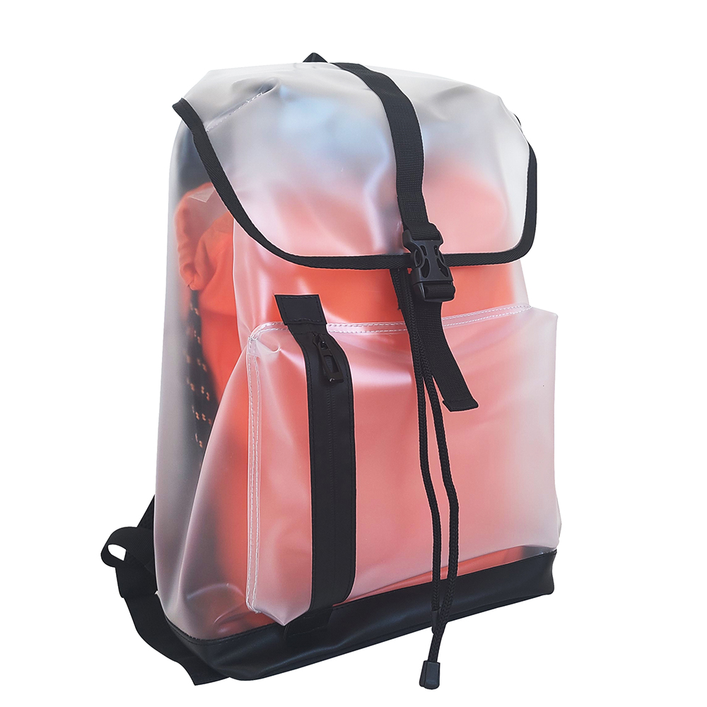 2022 new transparent waterproof pvc women's bag casual fashion backpack large capacity two-piece jelly bag wholesale
